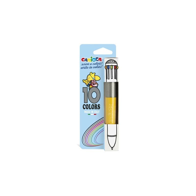 Penna vintage da 10 colori Carioca in blister - multifunzione - Ø punta 1 mm - 41501 (Conf.3)