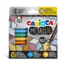 Pennarelli Carioca Metallic punta maxi Ø 6 mm - conf. da 6 colori assortiti - 43161