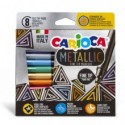 Pennarelli Carioca Metallic a punta fine - conf. da 8 colori assortiti - 43162