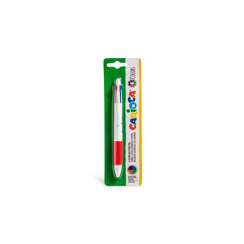 Penna a sfera 4 colori Carioca Ø punta 1 mm - blister - 40145 (Conf.24)