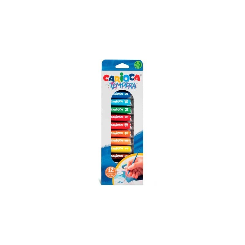 Tempera in tubetti Carioca 12 ml - conf. da 12 colori assortiti 40014