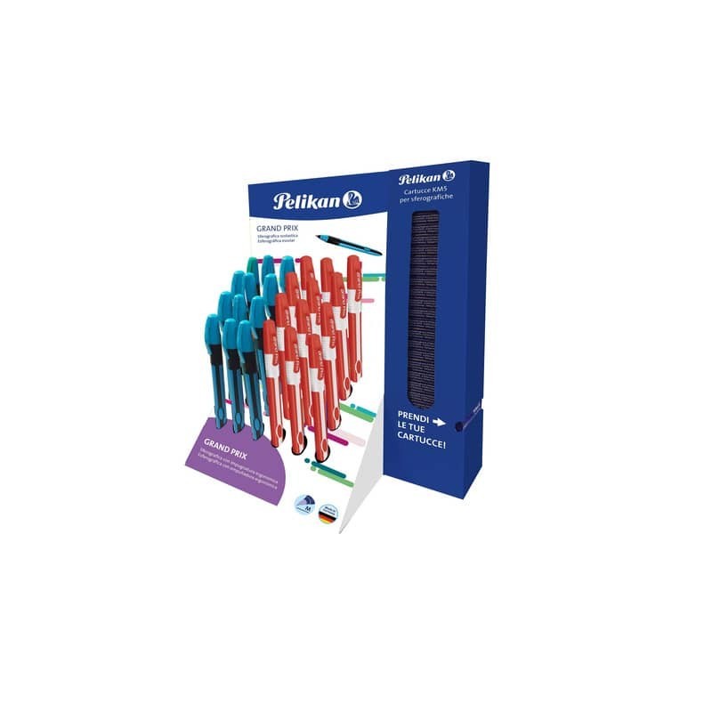 Espositore 24 penne sferografiche Grand Prix Pelikan con cartrucce colori assortiti - 300028016