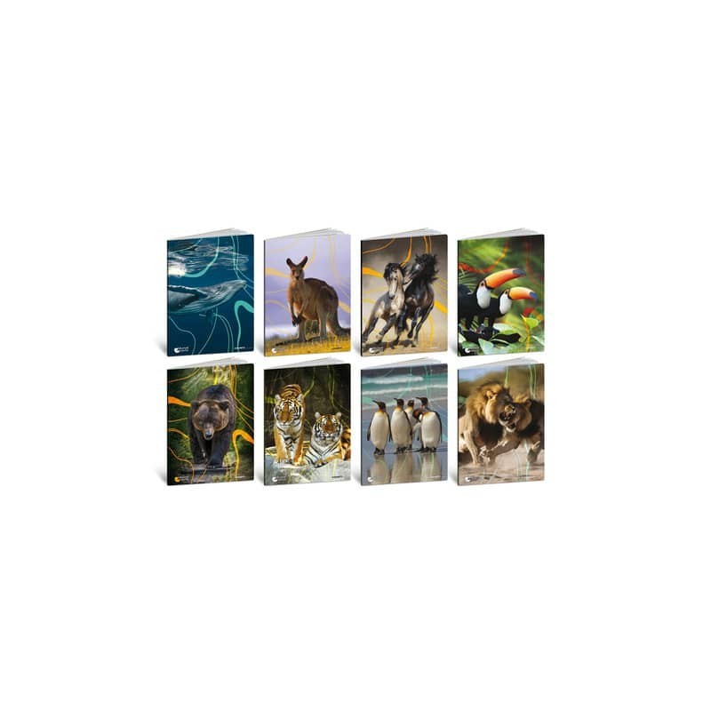 Maxi quaderno Blasetti Animal Cut A4 - 80 g/m² - 20+1 ff - 5M - conf. 10 pezzi - 9239
