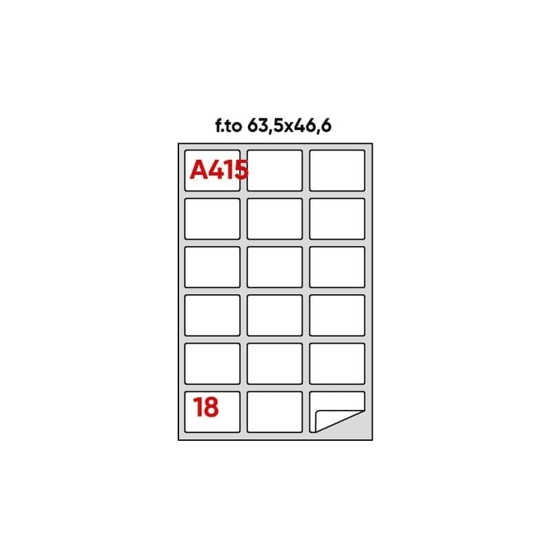 Etichette bianche permanenti Markin Copiatabu 63,5x46,6 mm - 18 et./ff - conf. 100 ff A4 - X210A415