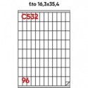 Etichette bianche permanenti Markin Copiatabu 16,3x35,4 mm con margine - 96 et./ff - conf. 100 ff A4 - X210C532