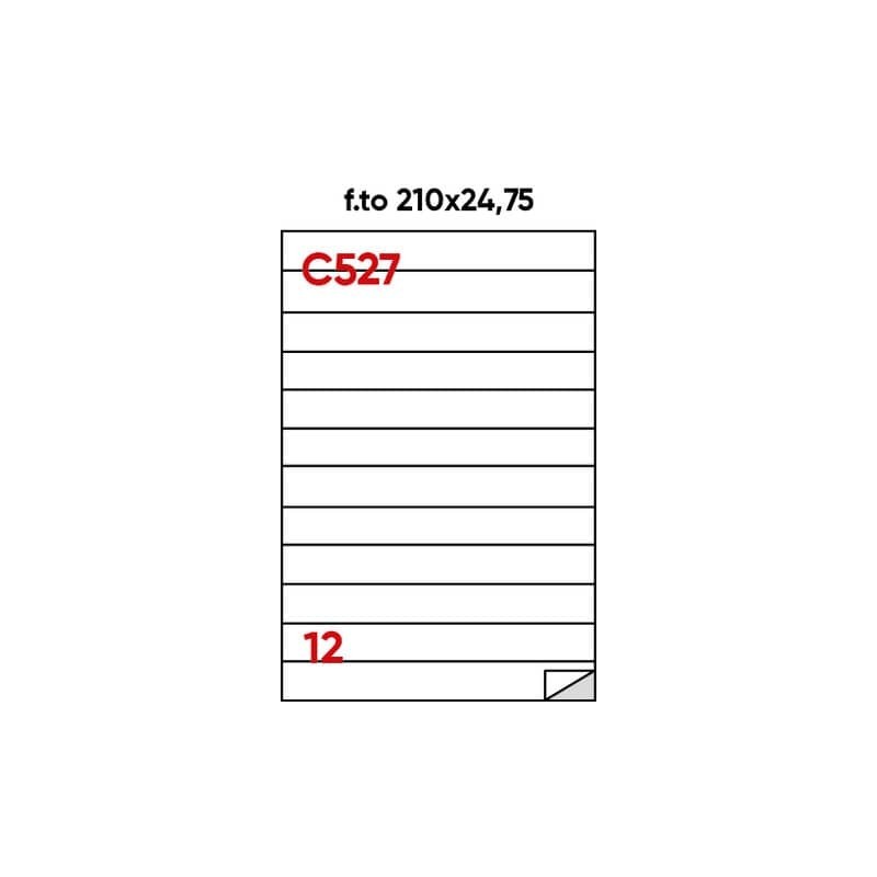 Etichette bianche permanenti Markin Copiatabu 210x24,75 mm - 12 et./ff - conf. 100 ff A4 - X210C527