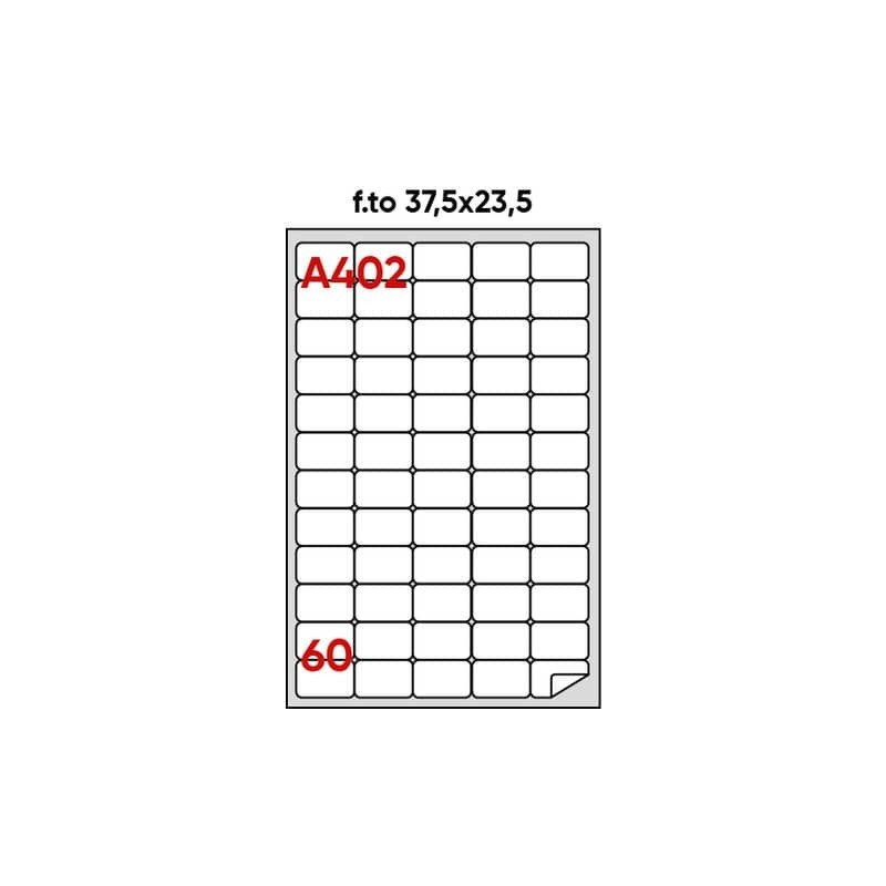 Etichette bianche permanenti Markin Copiatabu 37,5x23,5 mm - 60 et./ff - conf. 100 ff A4 - X210A402