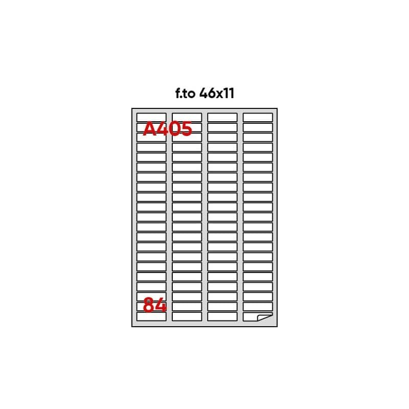 Etichette bianche permanenti Markin Copiatabu 46x11,1 mm - 84 et./ff - conf. 100 ff A4 - X210A405
