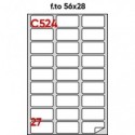 Etichette bianche permanenti Markin Copiatabu 56x28 mm - angoli arrotondati 27 et./ff - conf. 100 ff - X210C524