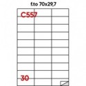 Etichette bianche permanenti Markin Copiatabu 70x29,7 mm - 30 et./ff - conf. 100 ff - X210C557