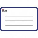 Etichette bianche permanenti Markin Copiatabu 83x53 mm bordata e rigata - conf. 10 blister da 10 ff - X11058