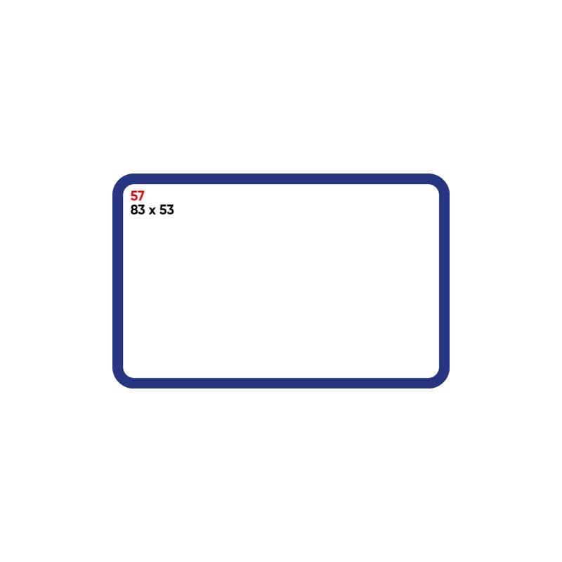 Etichette bianche permanenti Markin Copiatabu 83x53 mm bordata - conf. 10 blister da 10 ff - X11057