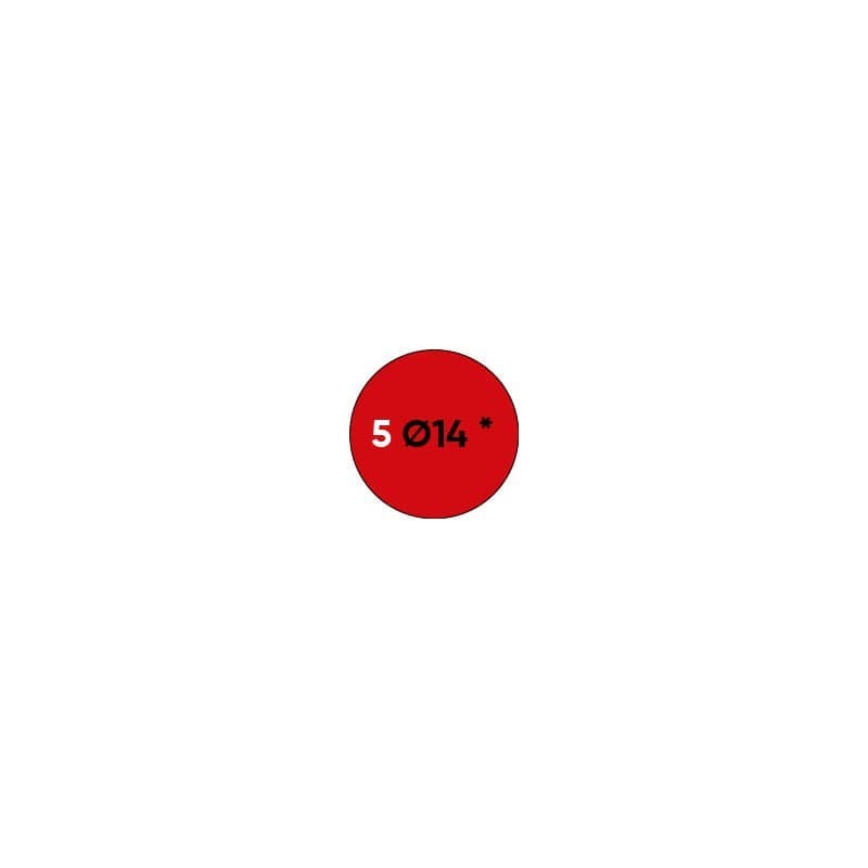 Etichette permanenti Markin Copiatabu Ø 14 mm - rosso - conf. 10 blister da 10 ff - X11005RO