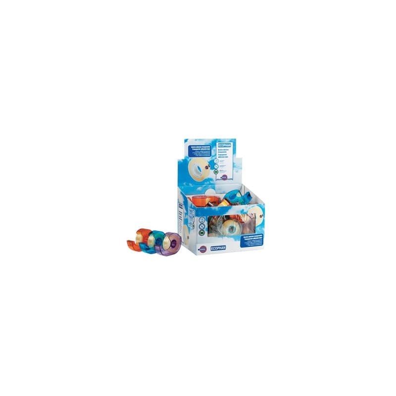 Espositore 34 nastri adesivi Eurocel ECOPHAN formato 19 mm x 25 m - con dispenser - 001418208