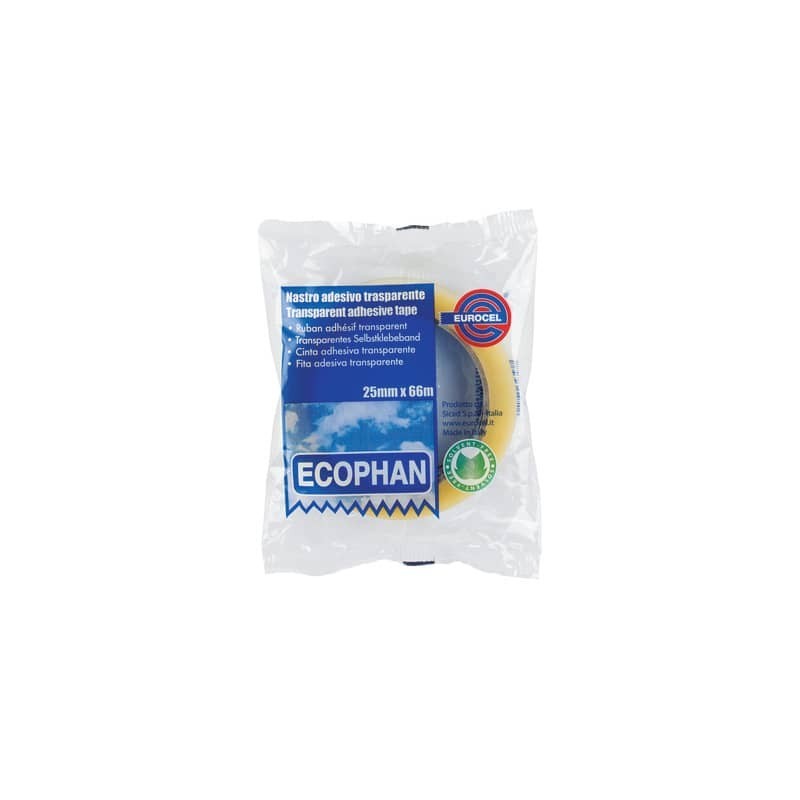 Nastro adesivo Eurocel ECOPHAN formato 25 mm x 66 m in conf. da 6 pezzi 001417249