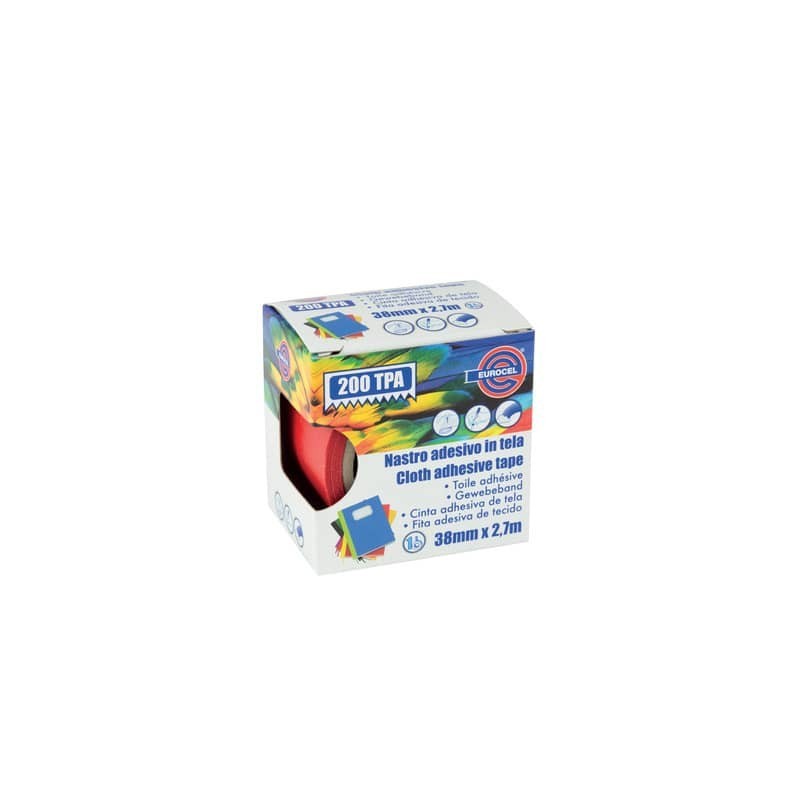 Nastro adesivo telato Eurocel formato 38 mm x 2,7 m - colore rosso 016214314 (Conf.4)