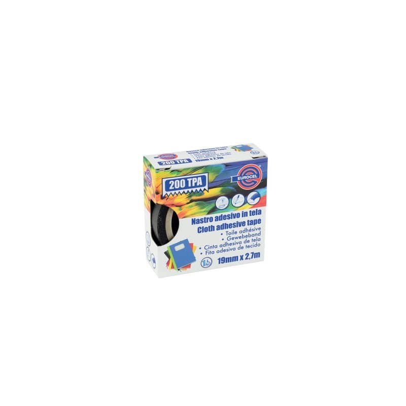 Nastro adesivo telato Eurocel formato 19 mm x 2,7 m - colore nero 016714194