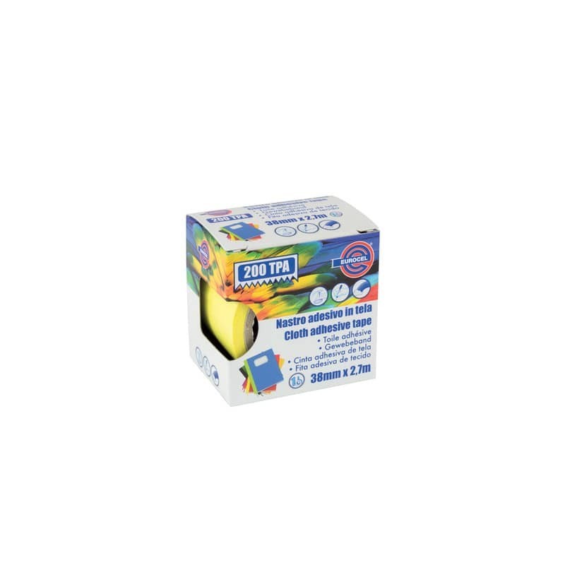 Nastro adesivo telato Eurocel formato 38 mm x 2,7 m - colore giallo 016414314 (Conf.4)