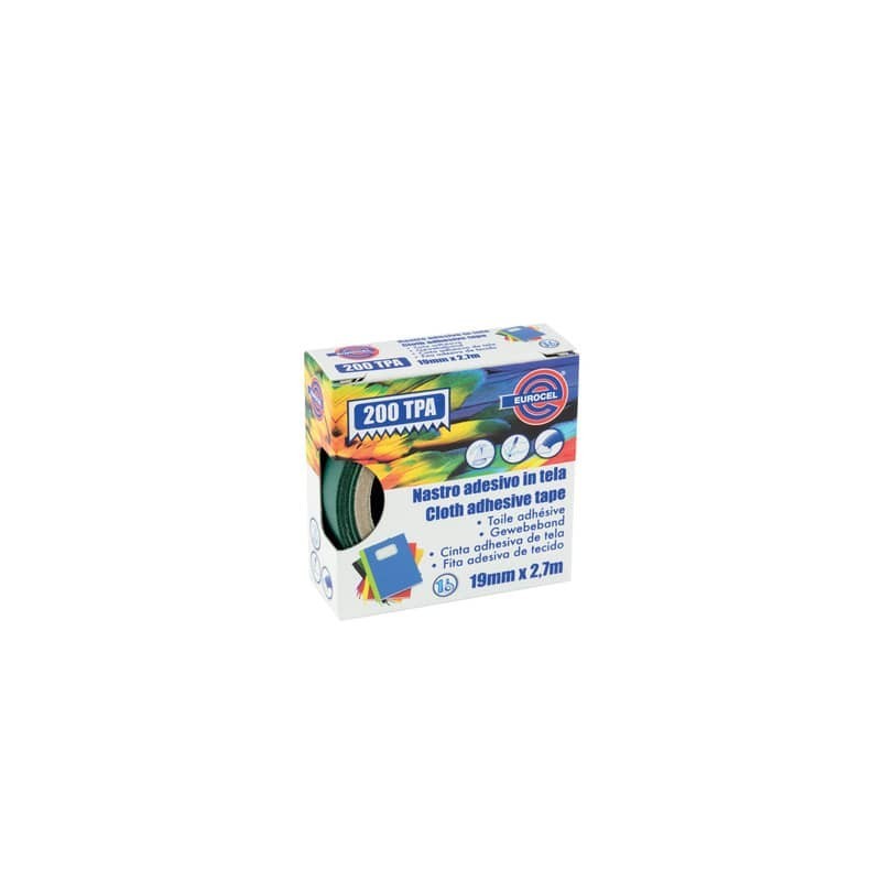 Nastro adesivo telato Eurocel formato 19 mm x 2,7 m - colore verde 016314194