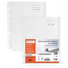 Busta coprenti con soffietto Sei Rota Atla GS - 21x29,7 cm - privacy - colore bianco opaco - 662606