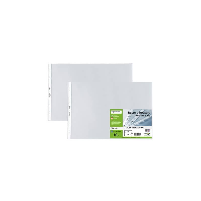 Buste in PP liscio Sei Rota Atla T Plus - altissimo spessore trasparente 42x30 cm - conf. 10 pezzi - 664216