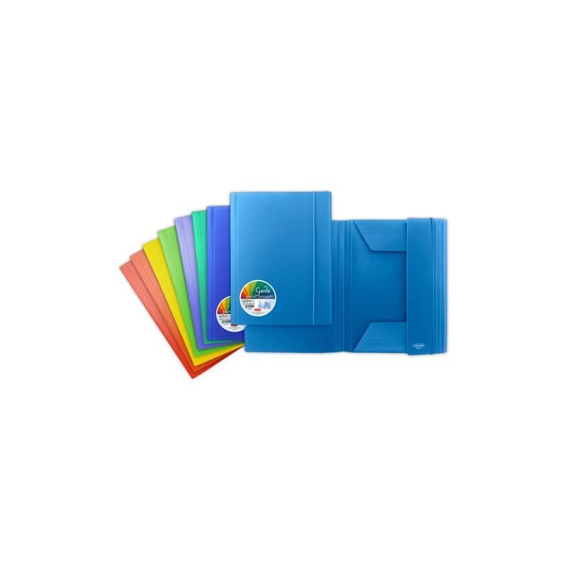 Cartella a tre lembi con elastico Sei Rota Garda in PP conf. 24 colori assortiti - P0000190