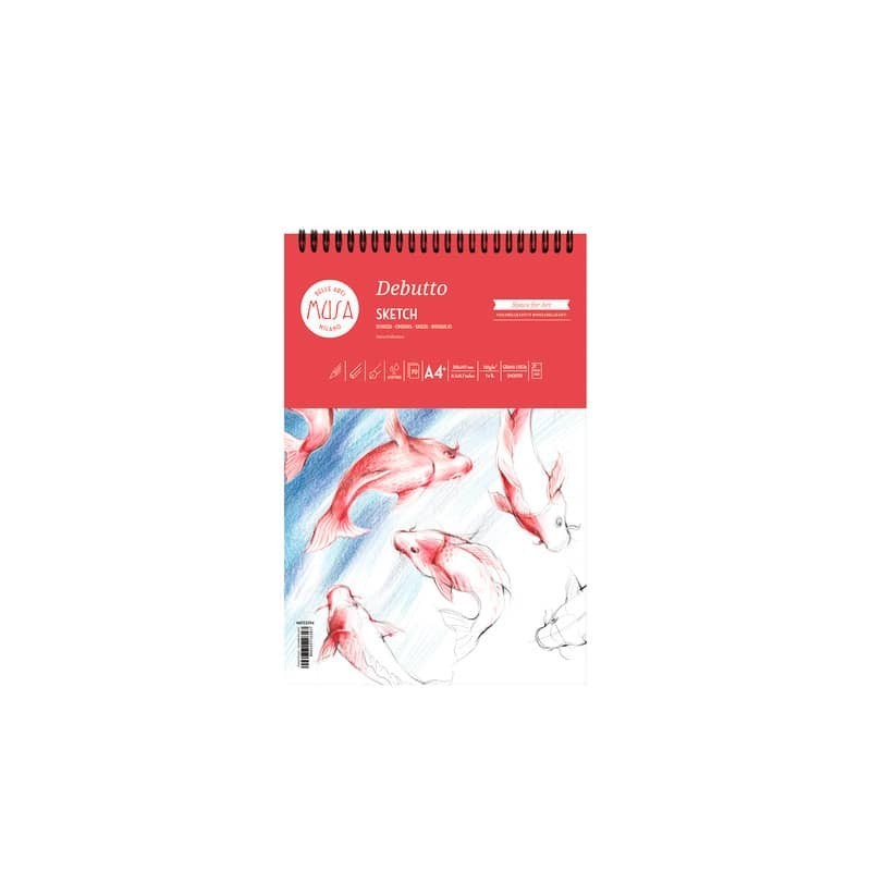 Blocco spiralato Musa Debutto A4 120g/m² - 50 fogli - MU133394 (Conf.4)