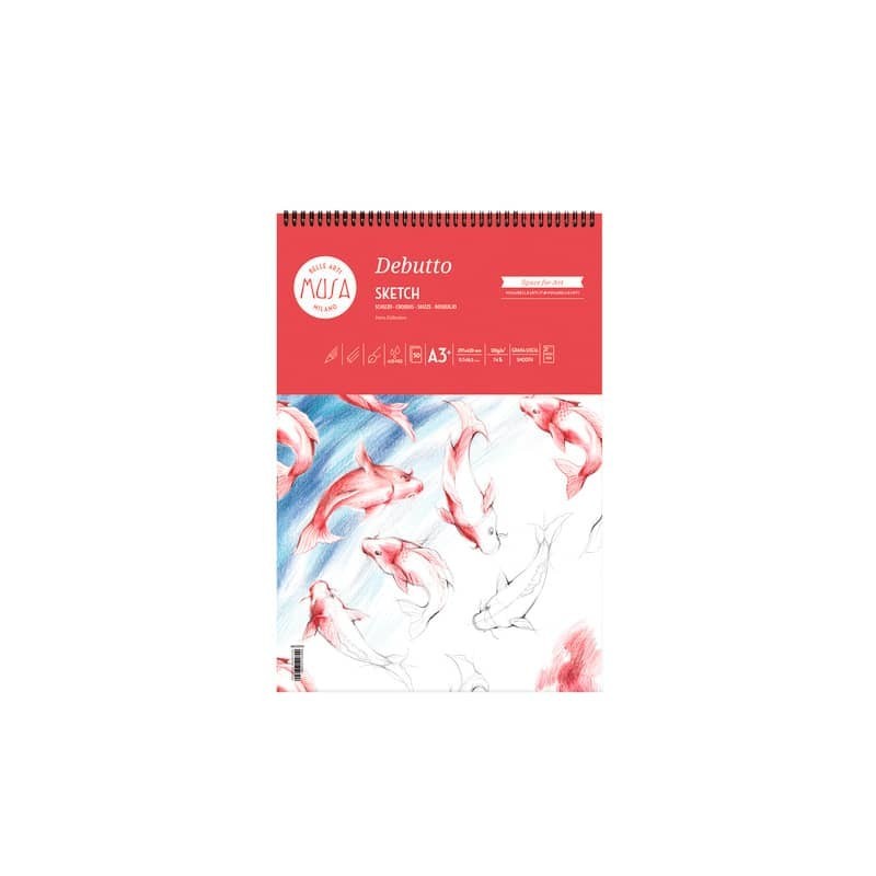 Blocco con spirale Musa Debutto A3 120g/m2 - 50 fogli - MU133393 (Conf.12)