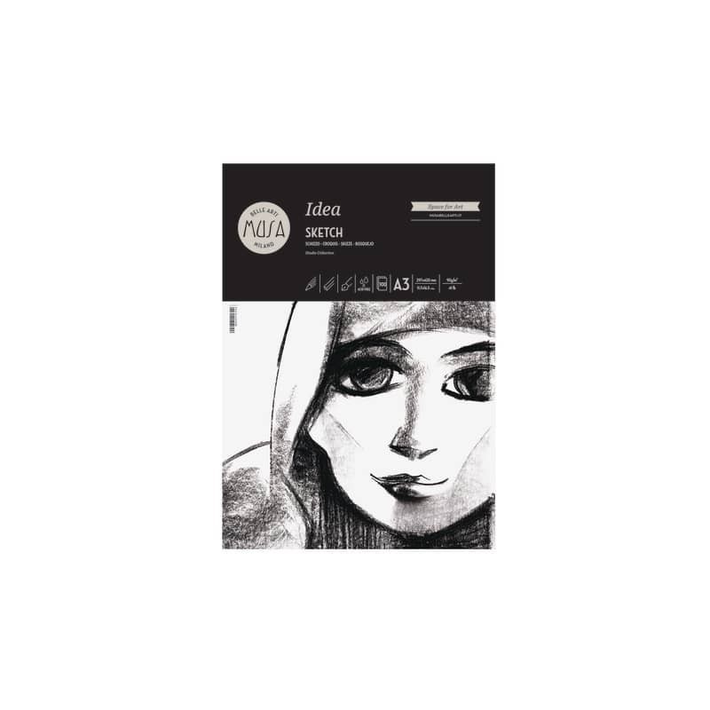 Blocco collato Belle Arti Musa Idea Sketch - 90 g - A3 100 fogli - MU123693