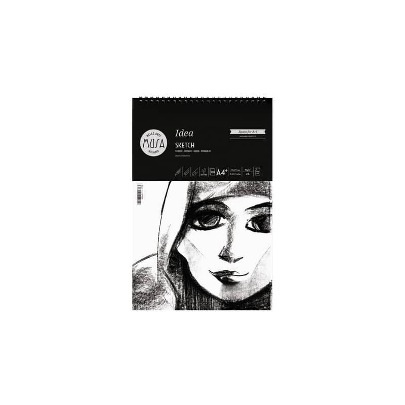 Blocco con spirale Belle Arti Musa Idea Sketch - 90 g - A4 100 fogli - MU123794