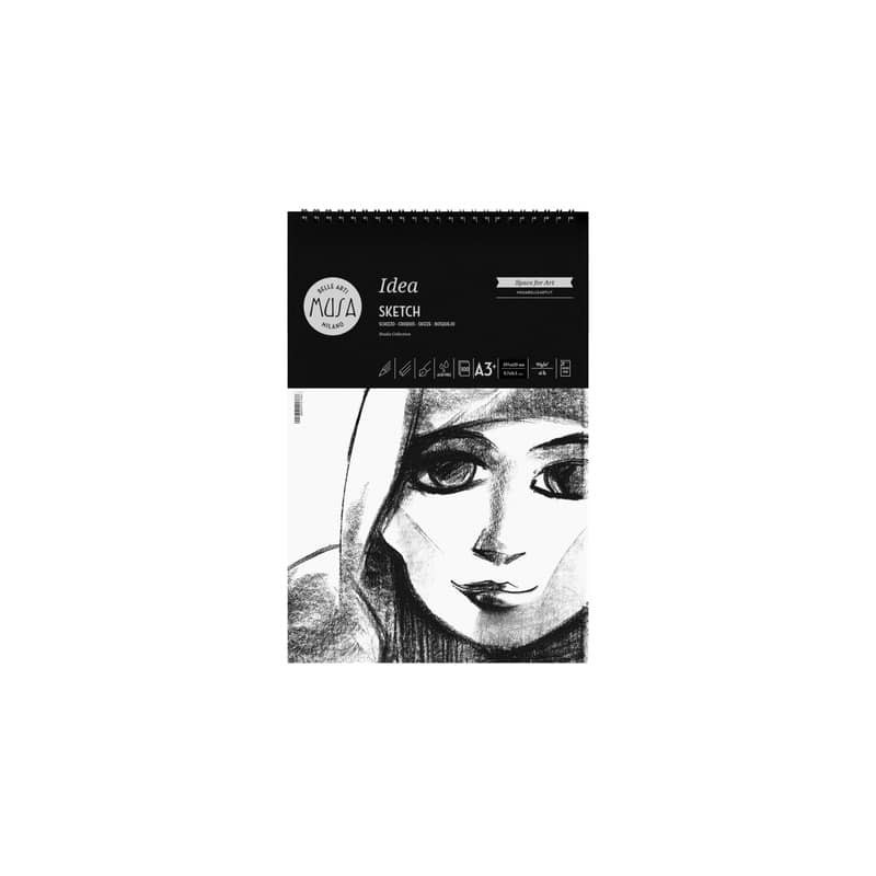 Blocco con spirale Belle Arti Musa Idea Sketch - 90 g - A3 100 fogli - MU123793
