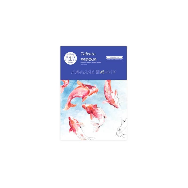 Blocco carta per acquerello Musa Talento - A5 - 300 g/m2 - 10 fogli - MU131295 (Conf.10)