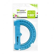 Goniometro semicircolare IKona+ 180° - Ø 12 cm - azzurro trasparente - 550 (Conf.12)