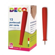 Punteruoli per carta Deco formato 9 cm - conf. da 12 pezzi - rosso - 1583