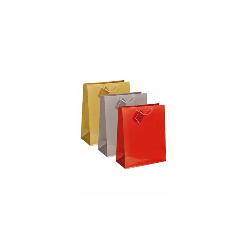 Shopper regalo plastificata Lebez 50,8x71,1x17,8 cm - colori assortiti - conf. 12 pezzi - 4357