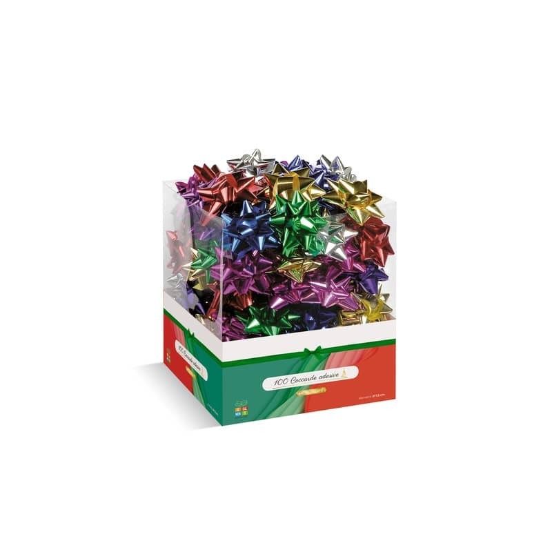 Coccarda in nastro liscio Lebez colori assortiti - Ø 7,5 cm - 4232-ASS