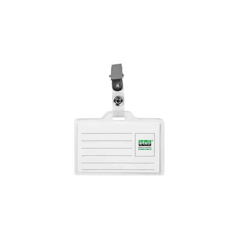 Portabadge con clip Lebez in PVC - 85x50 mm - conf. 50 pezzi - 31-140-B