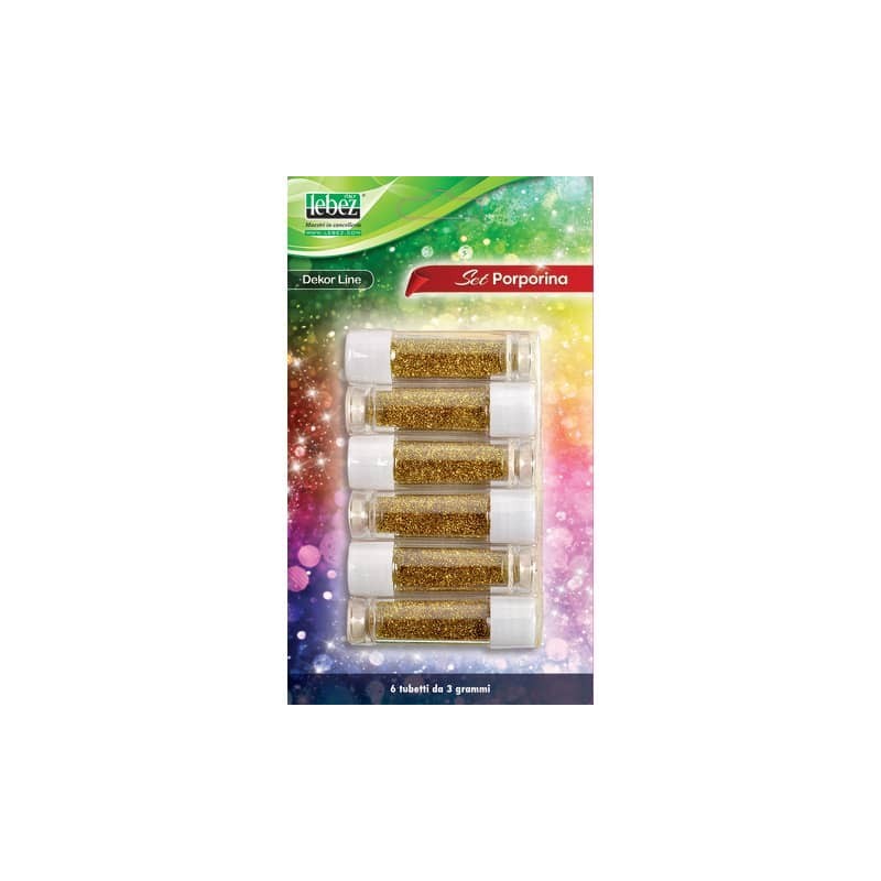 Porporina Lebez Dekor Line in tubetto 3 g - colore oro - conf. 6 pezzi - 5134-O