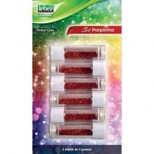Porporina Lebez Dekor Line in tubetto 3 g - colore rosso - conf. 6 pezzi - 5134-R