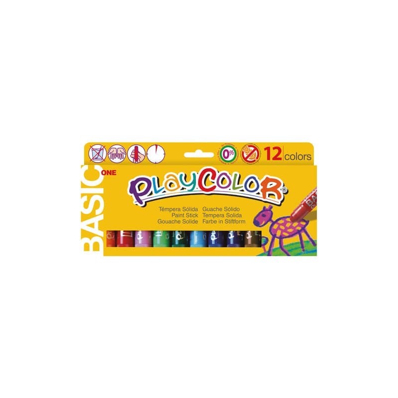 Playcolor tempera solida in stick 12 colori assortiti -10 gr 10731
