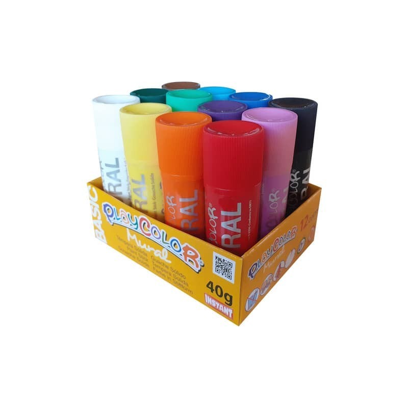 Playcolor tempera solida in stick 12 colori assortiti - 40 gr 58331