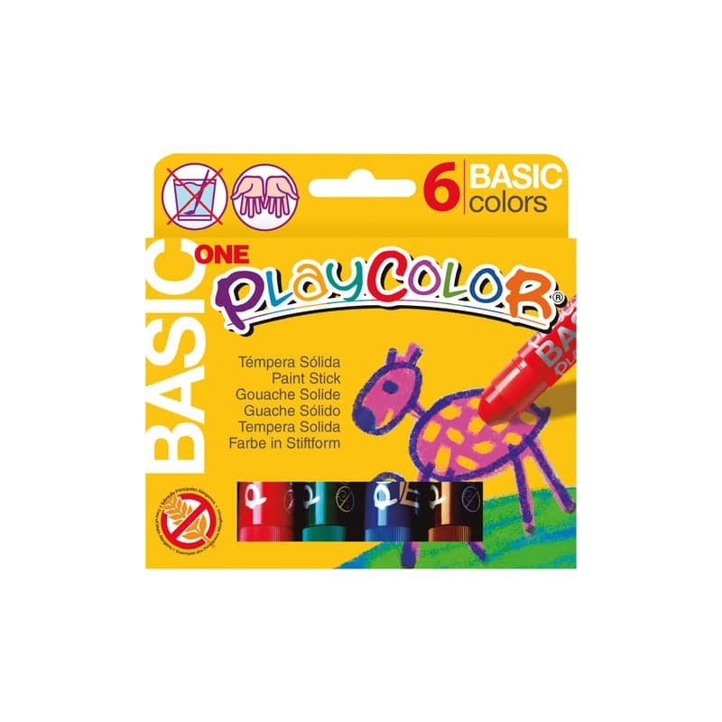 Playcolor tempera solida in stick 6 colori assortiti - 10 gr 10711