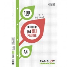 Ricambio quaderni ad anelli Rambloc formato A4 -32 ff +8 ff 4 mm 90524318 (Conf.25)