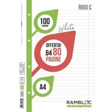 Ricambio quaderni ad anelli Rambloc formato A4 -32 ff +8 ff rigo C 90524324 (Conf.25)