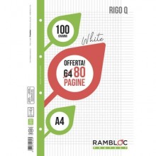 Ricambio quaderni ad anelli Rambloc formato A4 -32 ff +8 ff rigo Q 90524326 (Conf.25)