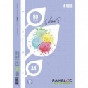 Ricambio rinforzato quaderni ad anelli Rambloc formato A4 colore azzurro - 4 mm - 90524127 (Conf.24)