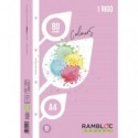 Ricambio rinforzato quaderni ad anelli Rambloc formato A4 colore rosa - 1R - 90524126 (Conf.24)