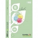 Ricambio rinforzato quaderni ad anelli Rambloc formato A4 colore verde - 1R - 90524353 (Conf.24)