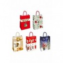 Borsa shopper Florio Carta Christmas fantasie natalizie assortite - formato 26x12x35 cm - conf. 25 pz - 73365