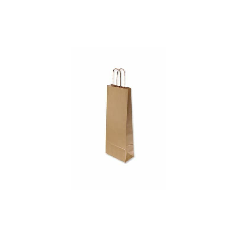 Borsa porta bottiglia Florio Carta colore avana - formato 14x9x40 cm - conf. 25 pz - 33363